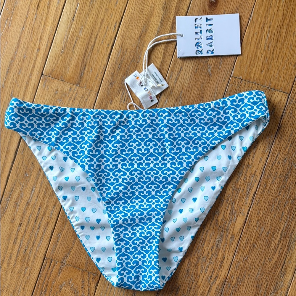 Roller Rabbit Blue Patterned Reversible Bikini - Picture 4 of 5